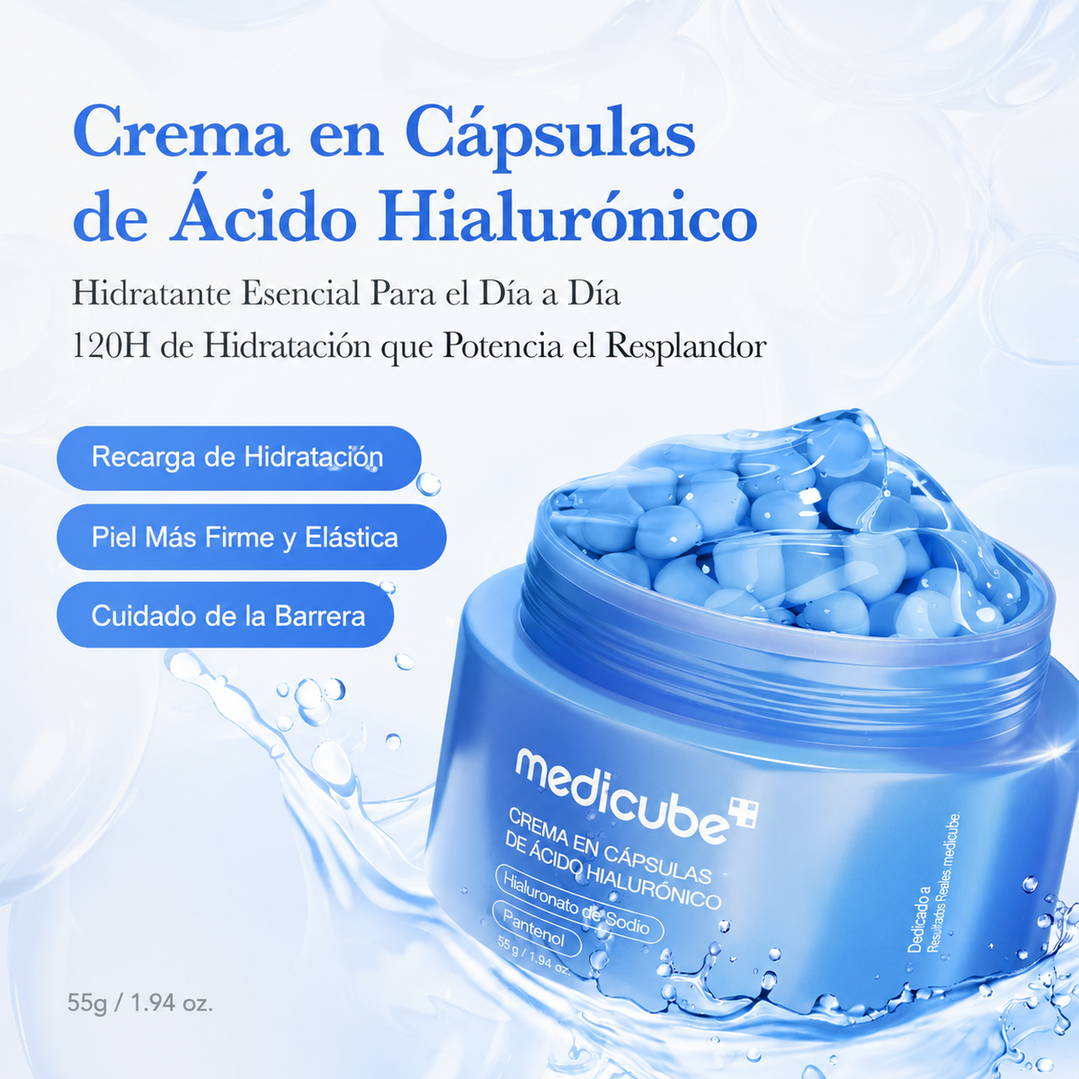 Crema Facial Hidratante con Ácido Hialurónico en Cápsulas - Medicube