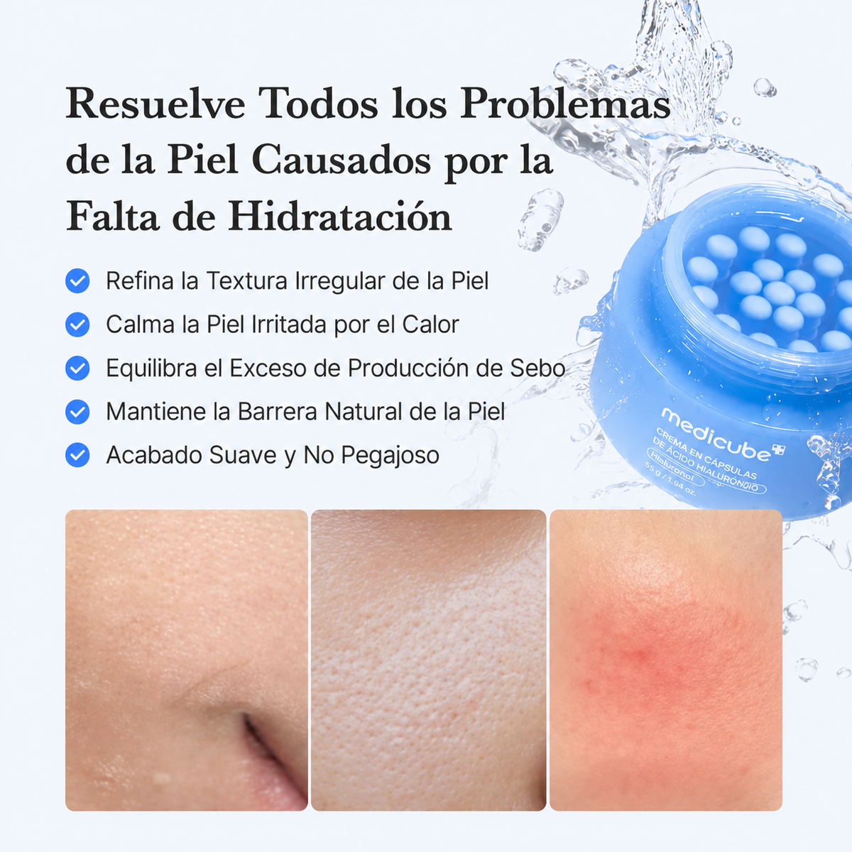 Crema Facial Hidratante con Ácido Hialurónico en Cápsulas - Medicube