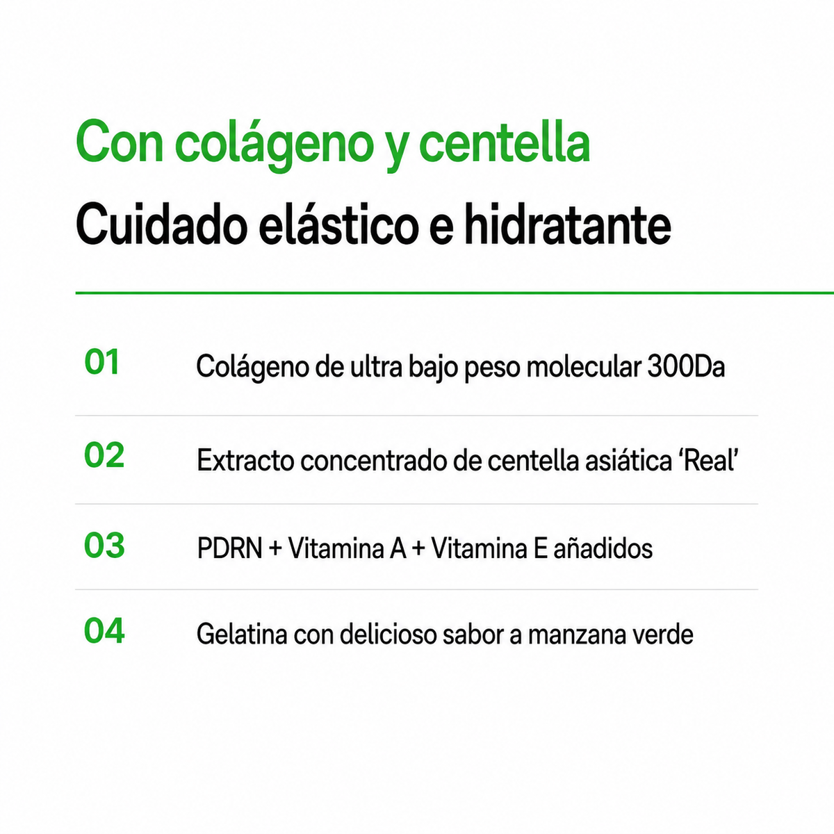 Collagen Centella Jelly - Sabor Manzana Verde - 10 Sobres